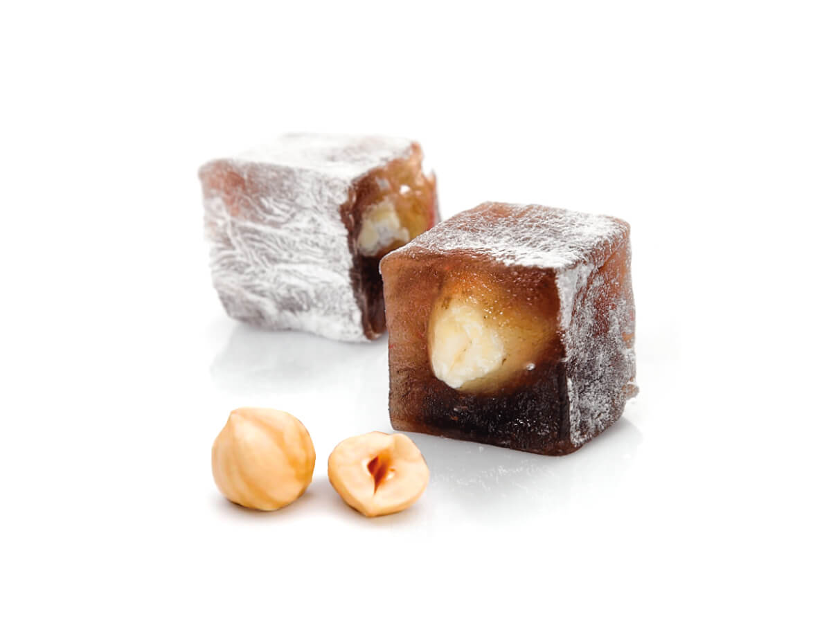 Hazelnut & Cocoa Coated With Powder Sugar || Mediterranean Specialty Foods Inc. | Special Turkish Delights, Extra Turkish Delights, Chocolate Delights, Cezerye, Seasoned Turkish Delights, Fruit Delights, Sujuk and Wrapped Turkish Delights and All Variety Turkish Delights