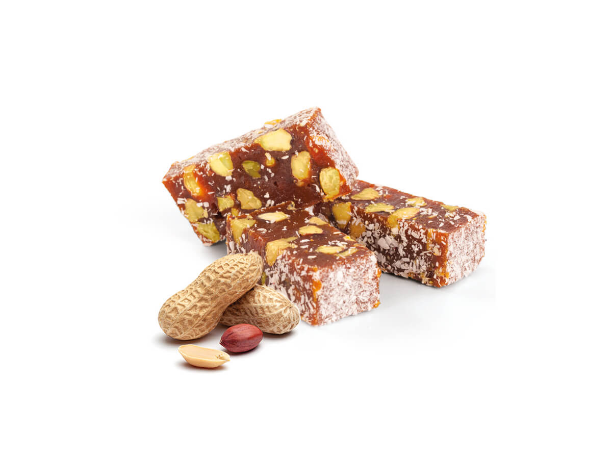 Carrot Paste Delight With Peanut || Mediterranean Specialty Foods Inc. | Special Turkish Delights, Extra Turkish Delights, Chocolate Delights, Cezerye, Seasoned Turkish Delights, Fruit Delights, Sujuk and Wrapped Turkish Delights and All Variety Turkish Delights