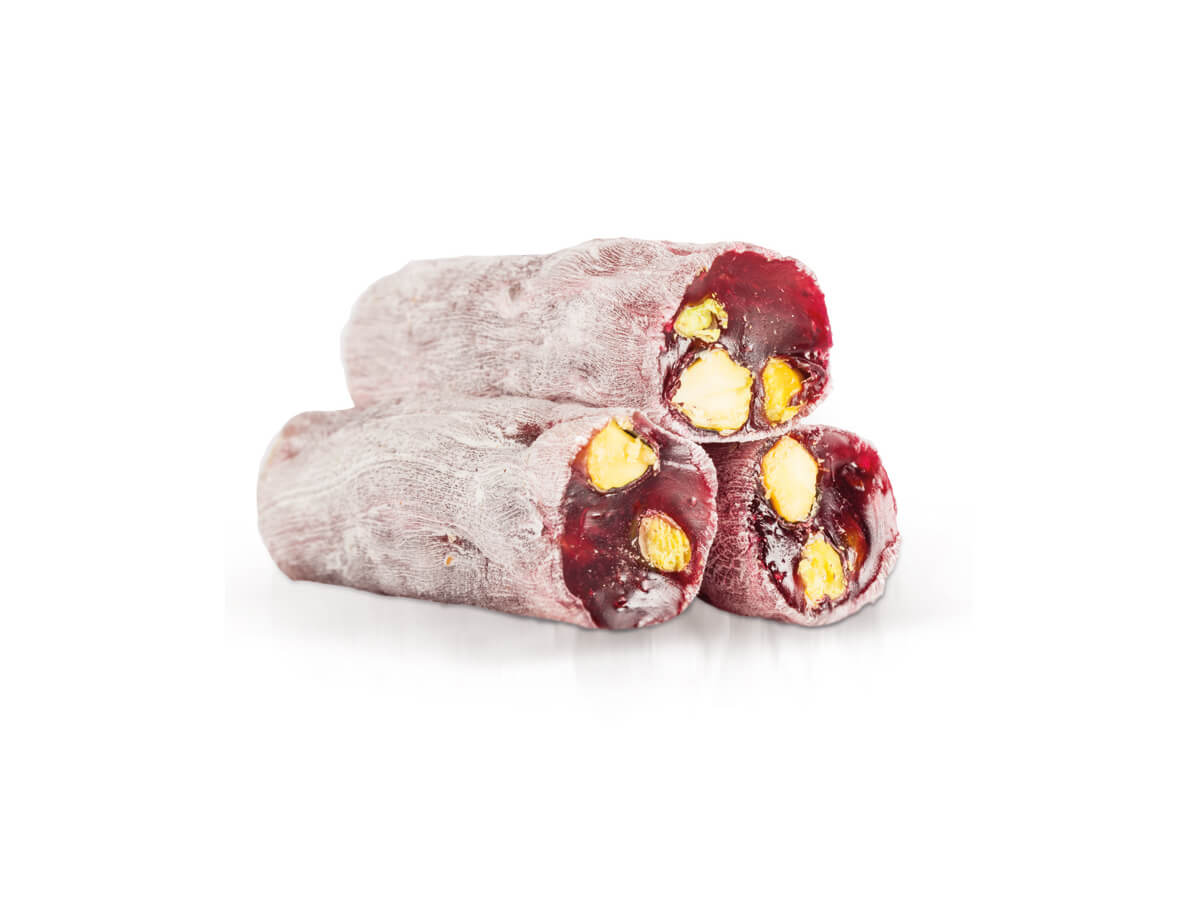 Finger Delight With Pistachio & Pomegranate Flavor || Mediterranean Specialty Foods Inc. | Special Turkish Delights, Extra Turkish Delights, Chocolate Delights, Cezerye, Seasoned Turkish Delights, Fruit Delights, Sujuk and Wrapped Turkish Delights and All Variety Turkish Delights